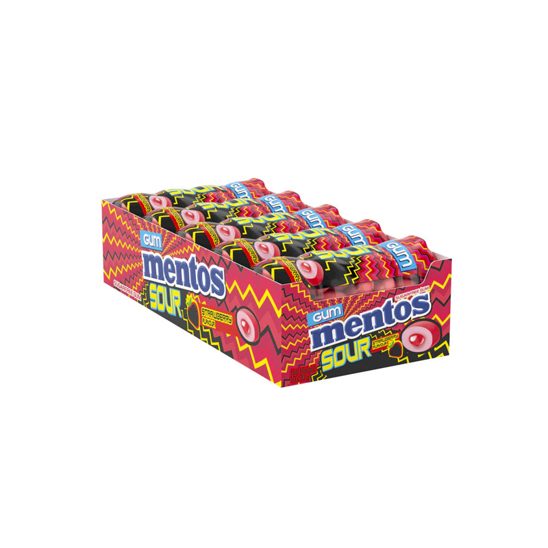 Mentos Pure Fresh Chewing Gum, Sour Strawberry 10 x 30g