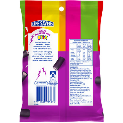 Life Savers Stix Sherbet Fizz Grape Crunch 12 x 200g