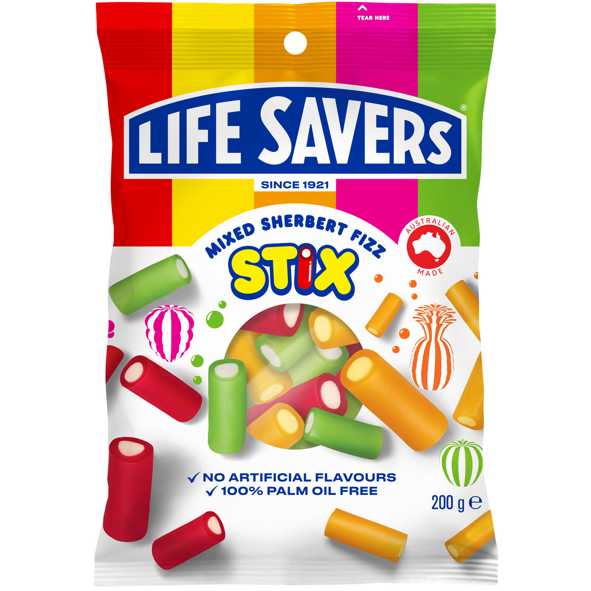 Life Savers Stix Sherbet Fizz Mixed 12 x 200g