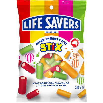 Life Savers Stix Sherbet Fizz Mixed 12 x 200g