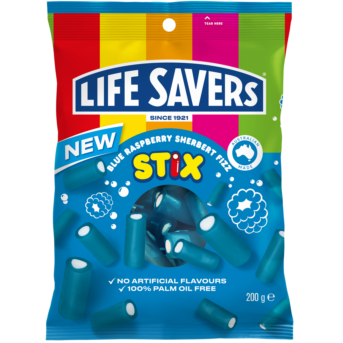 Life Savers Stix Sherbet Fizz Blue Raspberry 12 x 200g
