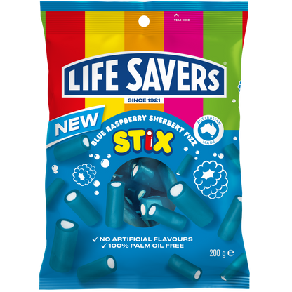 Life Savers Stix Sherbet Fizz Blue Raspberry 12 x 200g