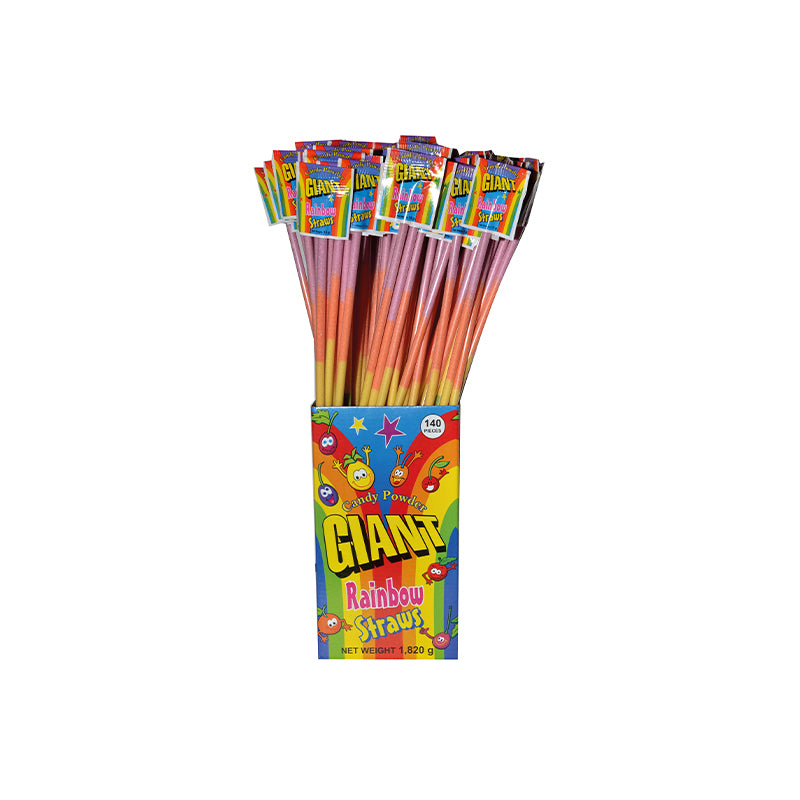 Giant Rainbow Straws 140 x 13g