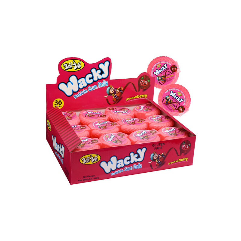 JOJO Wacky Tape Strawberry Gum 36 x 15g