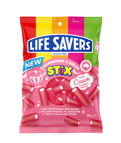 Life Savers Strawberries & Cream Stix 12 x 200g