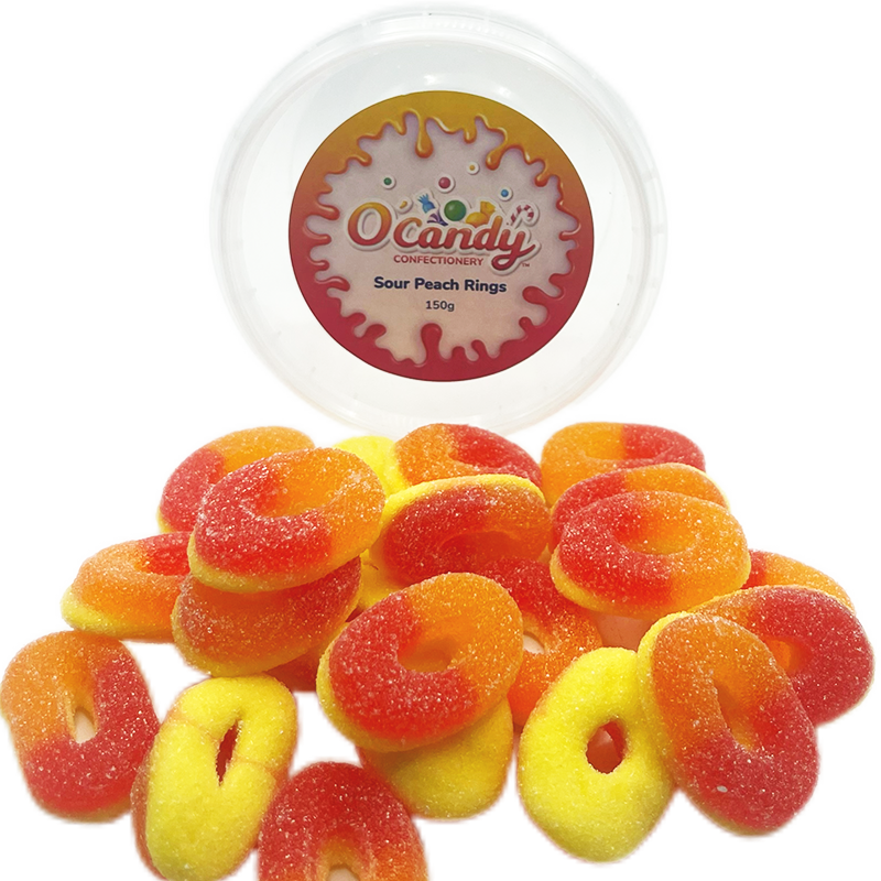 O'Candy Tub - Sour Peach Rings 150g