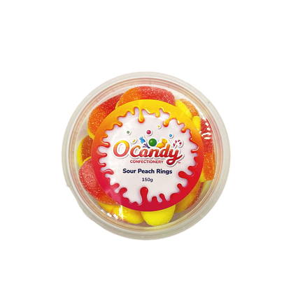 O'Candy Tub - Sour Peach Rings 150g