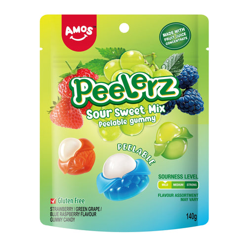 Amos Peelerz Gummy Candy Sour Sweet Mix 14 x 150g