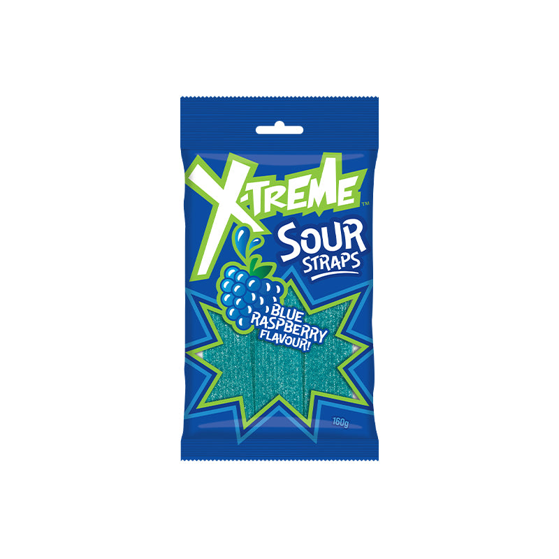 X-Treme Sour Straps Blue Raspberry 12 x 160g