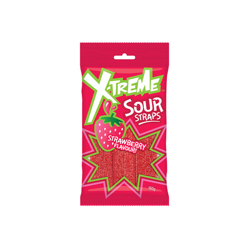 X-Treme Sour Straps Strawberry 12 x 160g