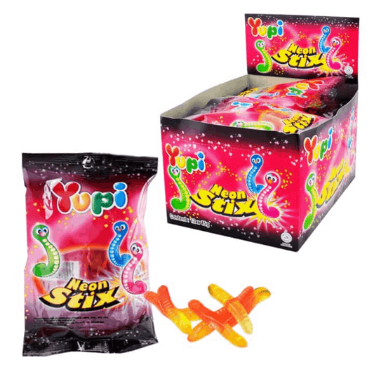 Yupi Neon Stix Worms 12 x 45g