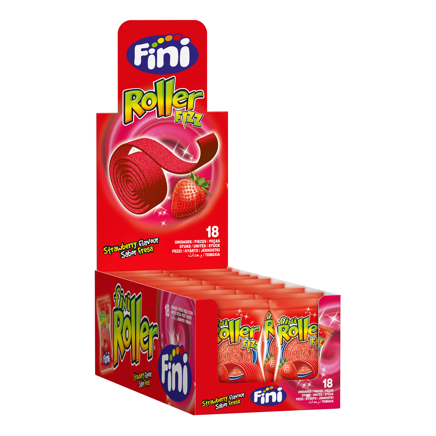 Fini Sour Strawberry Roller 18 x 20g